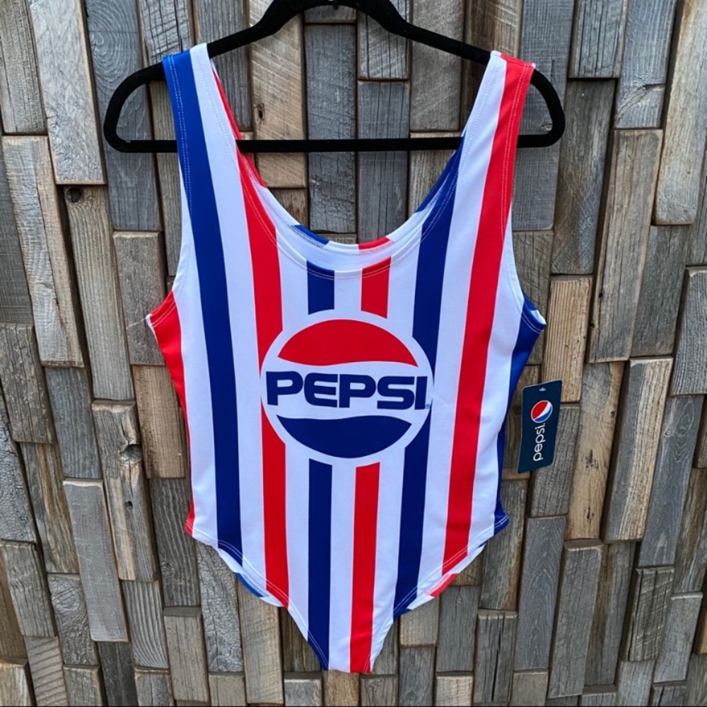 Pepsi | Striped One Piece Swim
